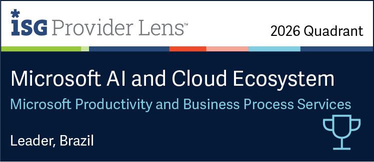 Selo ISG Provider Lens 2026 - Leader, Brazil - Microsoft Productivity and Business Process Services